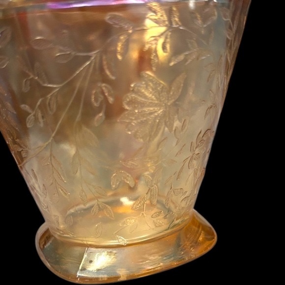 Vintage 1950’s Floral “Louisa” pattern Marigold Iridescent Glass Creamer - Picture 11 of 14
